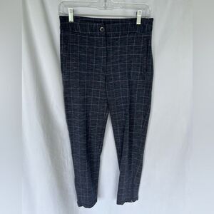 Betabrand Capri Yoga Dress Pants Women Size Small Blue Plaid W1437-CEC